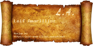 Leif Amarillisz névjegykártya